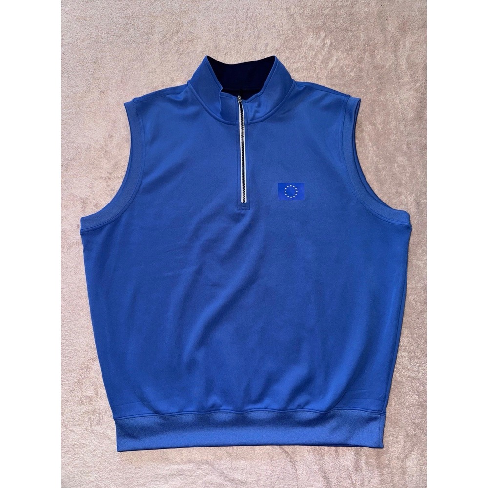 FAIRWAY & GREENE Mens Blue 1/4 Zip Vest Front Embroidered Size X-Large‎